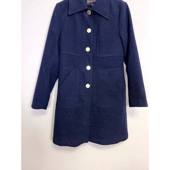 NWT Kimi + Kai Liz Wool Blend Walking Coat Long Button Up Maternity Size Small - Picture 3 of 11
